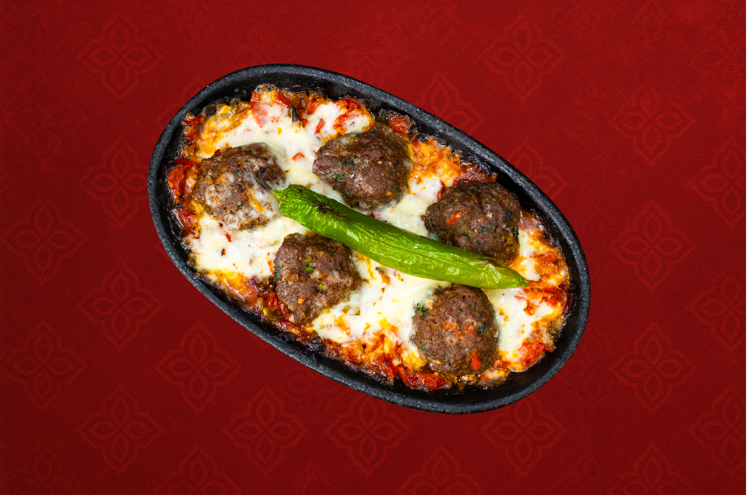 Kiremitte Kaşarlı Köfte